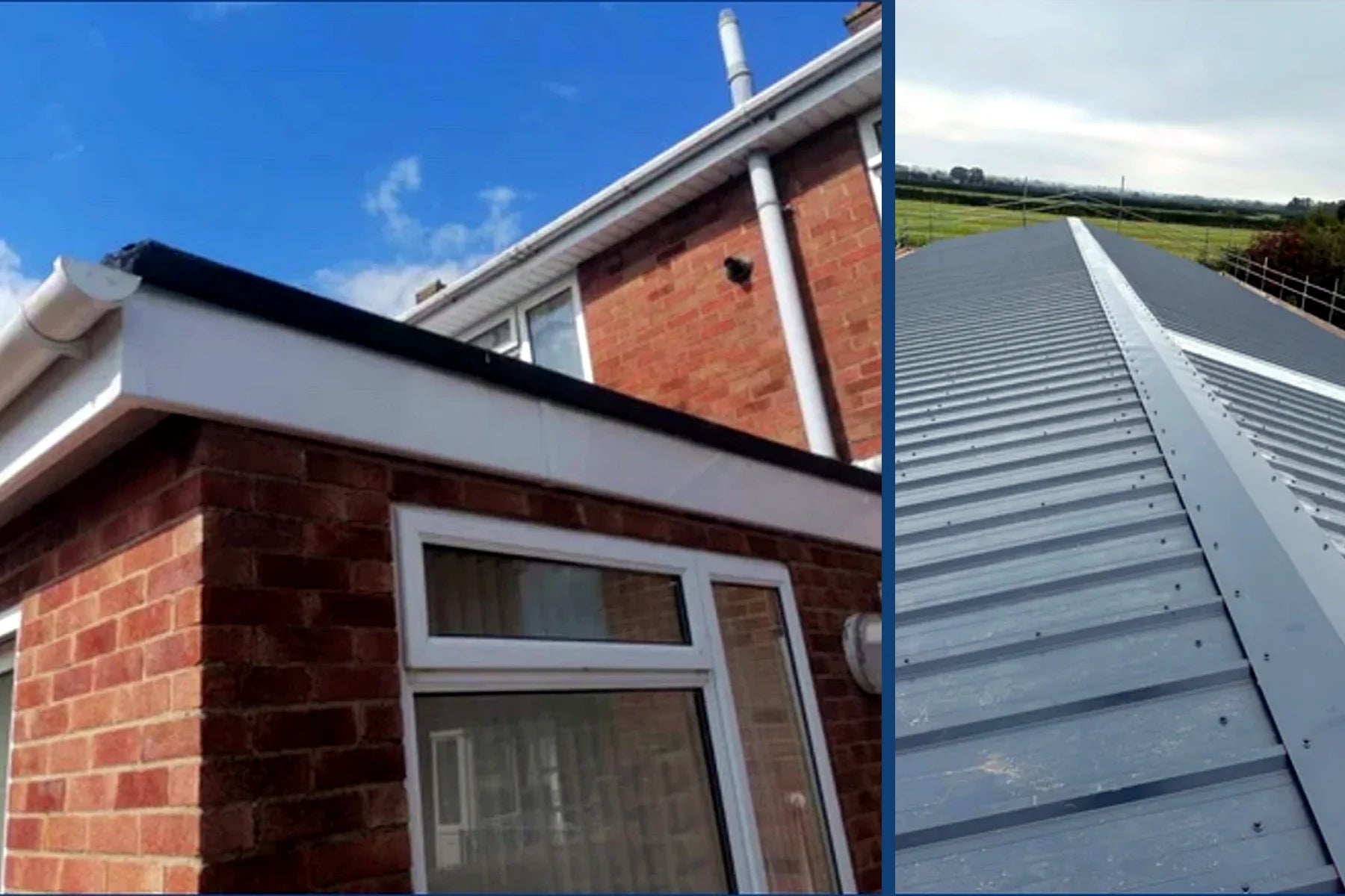 Finished low-slope extension roofline