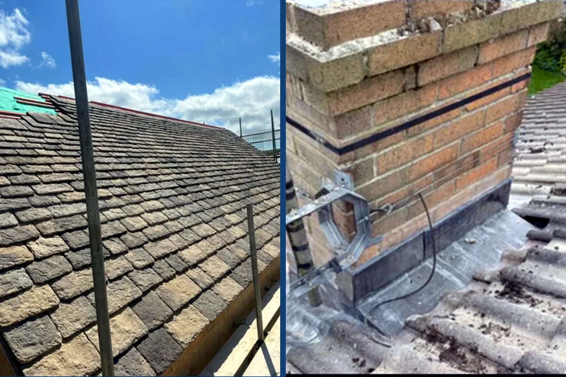 Roof repair and chimney detail