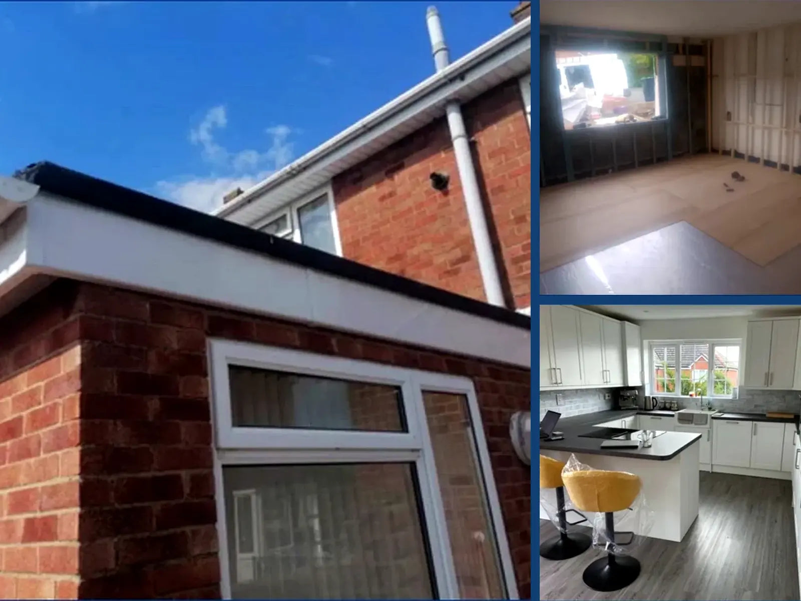 Extension, interior and kitchen project collage